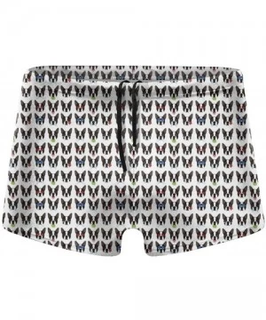 Briefs Men's Low Rise Bikini Briefs Bulge Beach Swim Trunks - Boston Terrier Dog Funny - CD19C5KZDCC