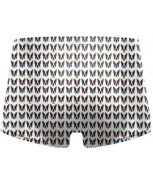 Briefs Men's Low Rise Bikini Briefs Bulge Beach Swim Trunks - Boston Terrier Dog Funny - CD19C5KZDCC