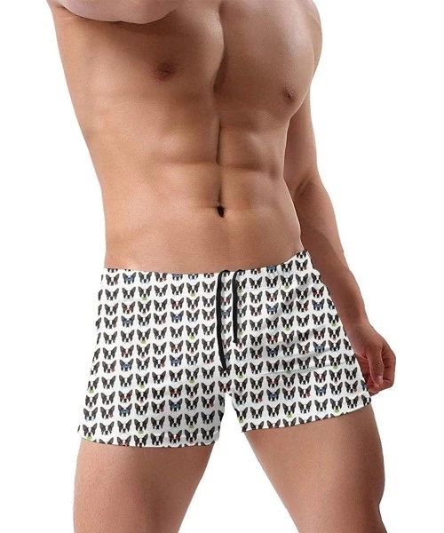 Briefs Men's Low Rise Bikini Briefs Bulge Beach Swim Trunks - Boston Terrier Dog Funny - CD19C5KZDCC