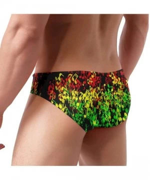 Briefs Mens Drawstring Bikini Briefs Bathing Suit - Rasta Reggae Music - C11976O3MNE