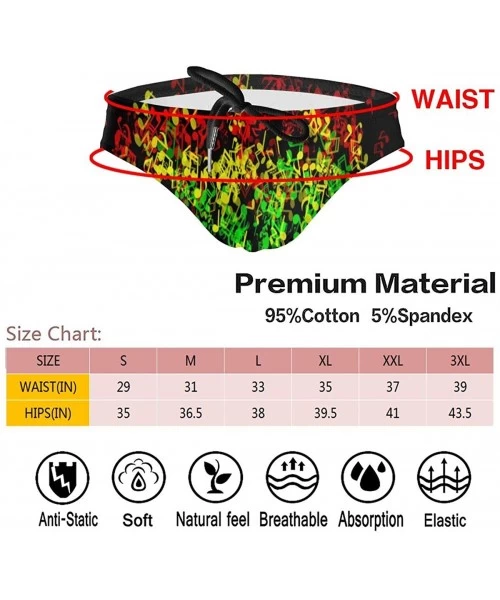 Briefs Mens Drawstring Bikini Briefs Bathing Suit - Rasta Reggae Music - C11976O3MNE