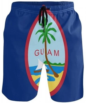 Board Shorts Men's Quick Dry Swim Trunks with Pockets Cuba Flag Beach Board Shorts Bathing Suits - Flag of Guam - CF195W4877N