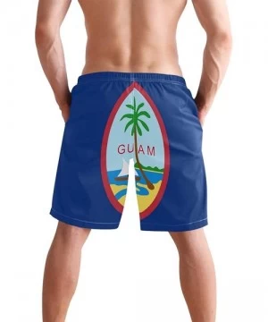 Board Shorts Men's Quick Dry Swim Trunks with Pockets Cuba Flag Beach Board Shorts Bathing Suits - Flag of Guam - CF195W4877N