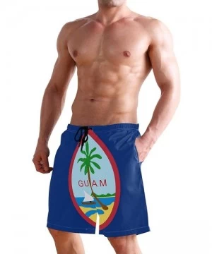 Board Shorts Men's Quick Dry Swim Trunks with Pockets Cuba Flag Beach Board Shorts Bathing Suits - Flag of Guam - CF195W4877N