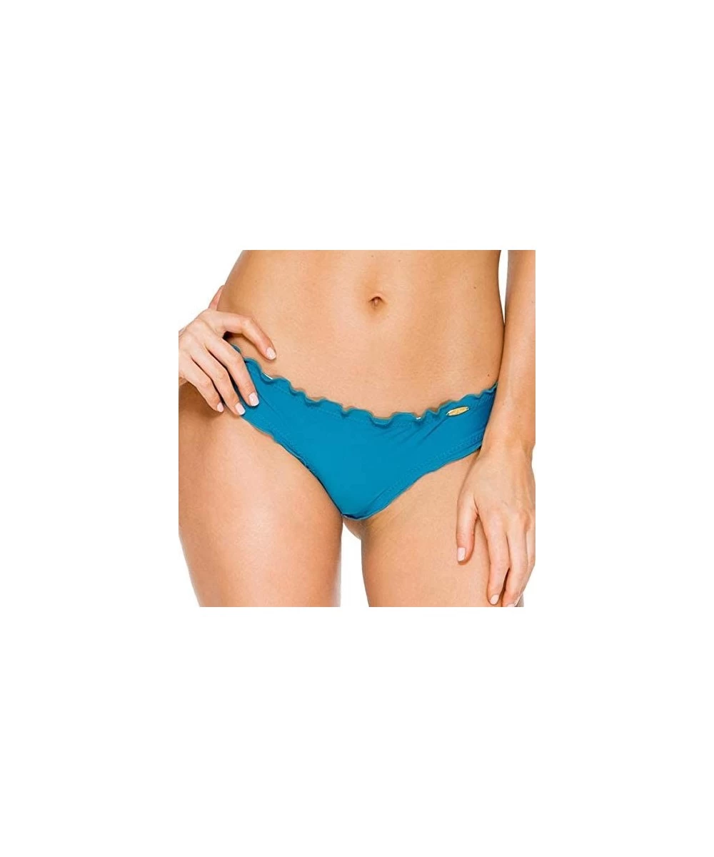 Tankinis Women's Cosita Buena Wavey Brazilian Ruched Back Bikini Bottom - Miramar/Blue - CI187LRRTO9