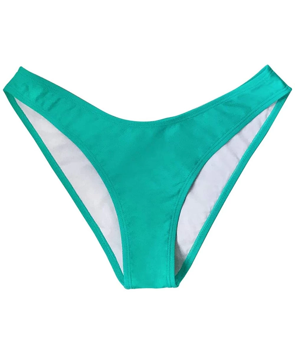 Bottoms Women's High Leg Fit Bikini Bottom - Mint - C1196IHC4XL