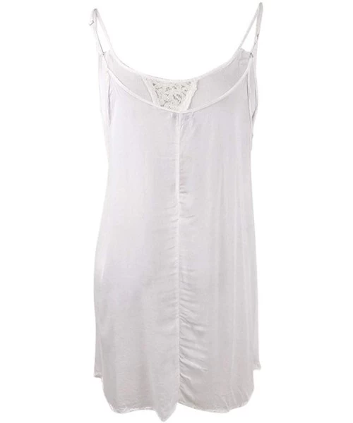 Cover-Ups Women's Crochet Insert Dress Swim Cover-Up - White - C418QQQMTRE