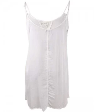 Cover-Ups Women's Crochet Insert Dress Swim Cover-Up - White - C418QQQMTRE