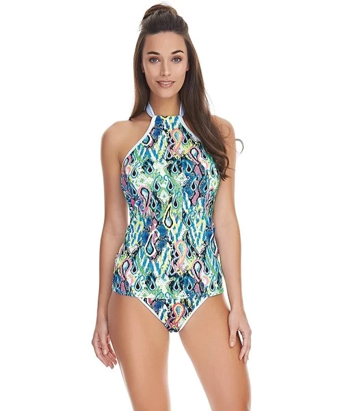 Tankinis Womens Evolve Hi-Neck Padded Tankini Top - Multi - CQ12N82GD87