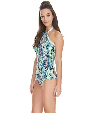 Tankinis Womens Evolve Hi-Neck Padded Tankini Top - Multi - CQ12N82GD87