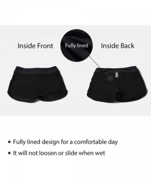 Bottoms Women's Swim Shorts High Waist Swimsuit Boy Shorts Tummy Control Bathing Suit Bikini Bottoms - Black - CU193X75TYX