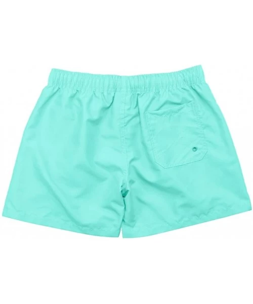 Board Shorts Men's Pure Color Swim Trunks Boy Surf Board Shorts Funny Bathing Suits - Mint Green - CQ196M2X3G9