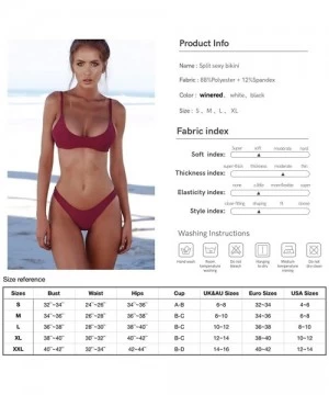 Sets High-Waist Sexy Bikini Stylish Color Avant-Garde Design Bikini Swimsuit - Wine-red - CL18U9SGIMX