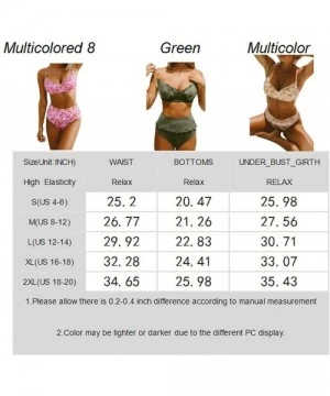 Sets Women Two Pieces Printed High Waisted Ruffle Bikini Sets Swimsuit Bathing Suit - Multi Color - CE192UE3DY3