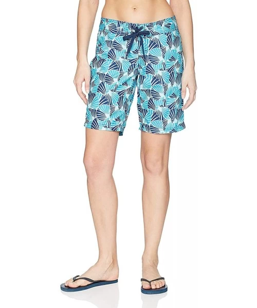 Board Shorts Women's Oceanside UPF 50+ Active Swim Board Short (Reg & Plus Sizes) - Alyssa Aqua - CI1800DL50K