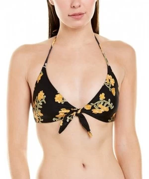 Tops Flower Retro Bikini Top - Black - C818QNULNTL