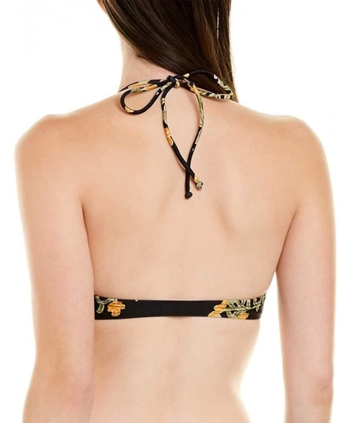 Tops Flower Retro Bikini Top - Black - C818QNULNTL