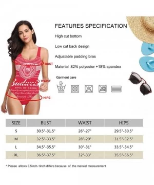 One-Pieces Women's Budweiser Swimsuit High Cut Low Back One Piece Swimwear Bathing Suits - Budwise Beer3 - CO199ULSK58