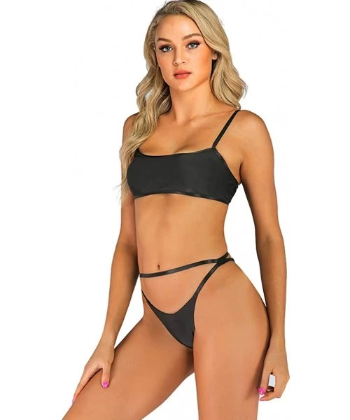 Sets Swimsuits for Women High Waisted Bikini Sexy Two Piece Bathing Suits Tummy Control Swimwear - 9055black - CO19CL6RC2U