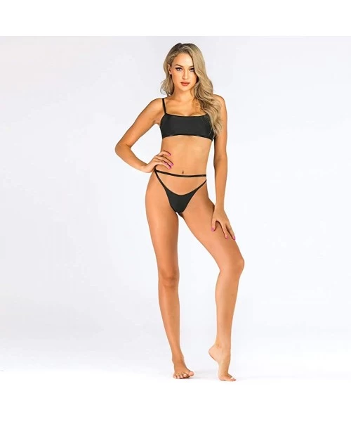 Sets Swimsuits for Women High Waisted Bikini Sexy Two Piece Bathing Suits Tummy Control Swimwear - 9055black - CO19CL6RC2U