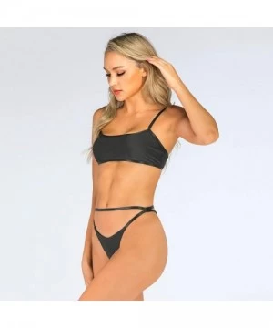 Sets Swimsuits for Women High Waisted Bikini Sexy Two Piece Bathing Suits Tummy Control Swimwear - 9055black - CO19CL6RC2U