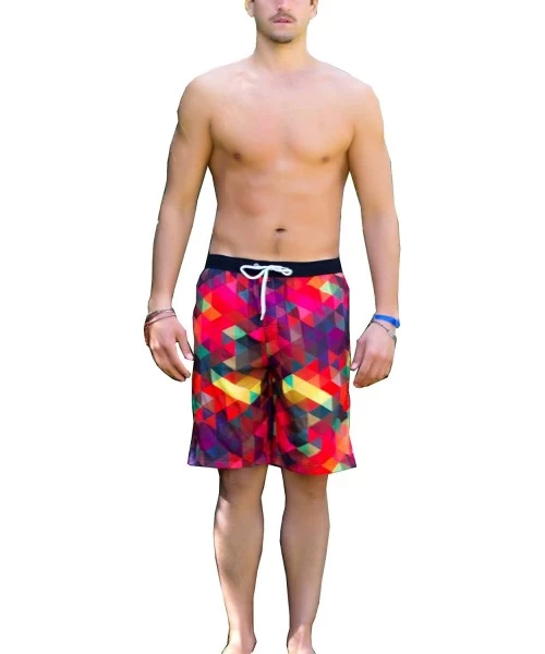 Board Shorts Athletic Men's Quickly Drying Board Shorts Flamingo Printed Swim Trunk - 3 Colored - C412ET9X0OH