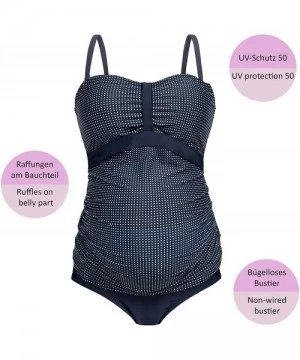 Sets Maternity Tankini - Pregnancy Swimwear - Swimsuit-Set - UV-Protection 50 - German Brand - 7000 - Blue-dots - CN18LAXHCL8