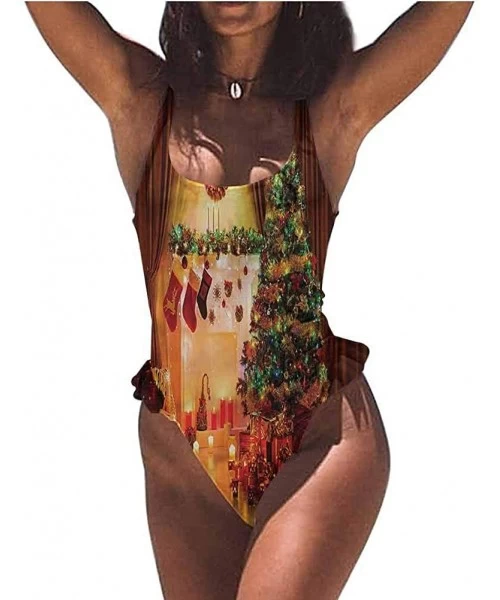 Bottoms One Piece Swimwear Christmas- Traditional Holiday- Trendy- Sexy - Multi 11-one-piece Swimsuit - CS19E6AK497