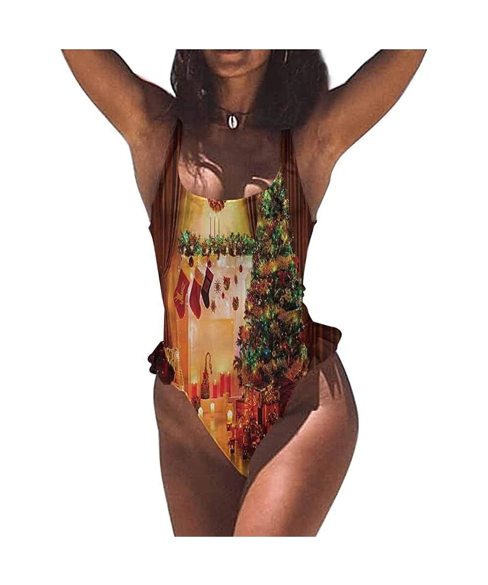 Bottoms One Piece Swimwear Christmas- Traditional Holiday- Trendy- Sexy - Multi 11-one-piece Swimsuit - CS19E6AK497