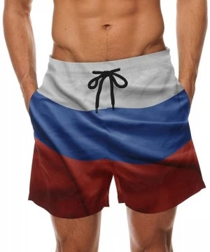 Trunks Russia Flag Men's Swim Trunks Water Beach Shorts with Pockets - C018G6LGKWI