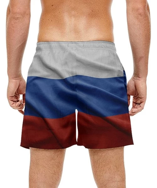 Trunks Russia Flag Men's Swim Trunks Water Beach Shorts with Pockets - C018G6LGKWI