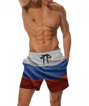 Trunks Russia Flag Men's Swim Trunks Water Beach Shorts with Pockets - C018G6LGKWI