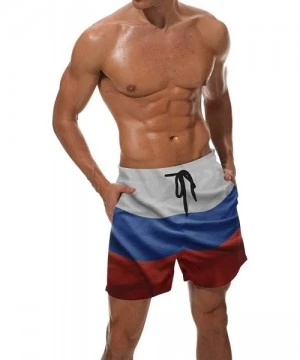 Trunks Russia Flag Men's Swim Trunks Water Beach Shorts with Pockets - C018G6LGKWI