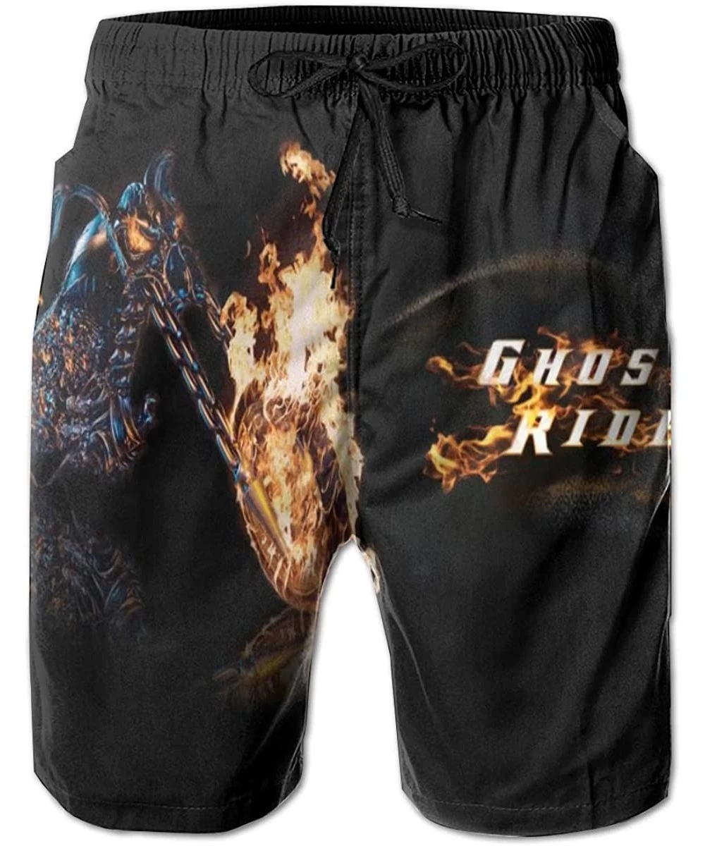 Board Shorts God of War Teen Boys Swim Trunks Summer Quick Dry Beach Shorts- Running Shorts - Ghost Rider7 - CZ19CK0KZ62