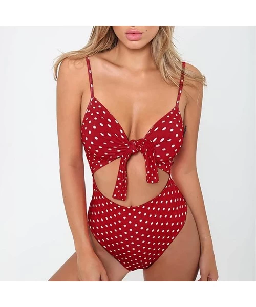 Racing Swimwear for Womens- Summer Beach Summer Set Ladies One PC Holiday Pool Beachwear Tankini Bikini - Red - CI18O2I35L0